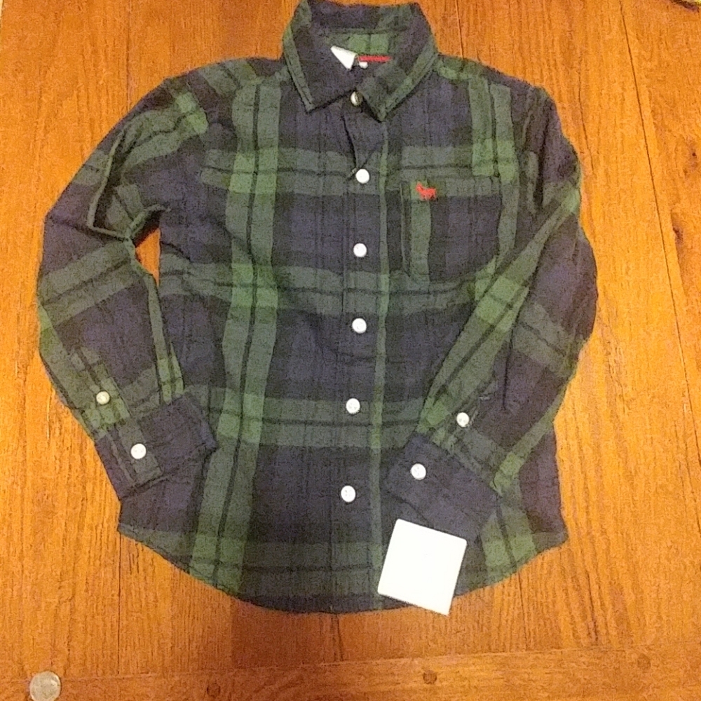 NWT Carter's Button Down Plaid Shirt size 5